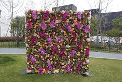 Artificial Flower Wall Panel Backdrop for Weddings Decorative Roll Stand and Frame Included