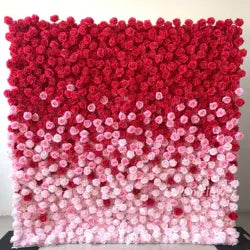 8ft X 8ft Floral Wall Panel Red Rose Flower Wall Backdrop Wedding Supplies 3D Style Silk Flower Decorations - Small / #6 red