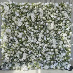 High Quality 3D Silk Floral Panel Custom 5D/8D Artificial Rose Flower Wall Wedding Christmas Graduation Stage Background - #16