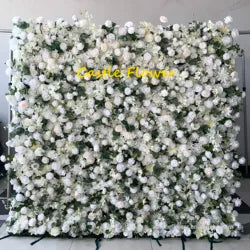 O-W011 8ft X 8ft  Roll up Cloth Flower Wall Backdrop Events Wedding Decor Artificial Flowers Wall Silk Rose Wall Flower Decor - 60cm x 40cm,8ft *8ft, 10ft*10ft / #006