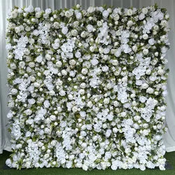 2x2M Flower Wall Panel 3D Silk Rose Floral Wall Decor for Wedding Home Decor Background Shop Party Photo Arrangement - A09 / 1x1 m (3.28x3.28ft)