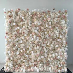 8x8ft Eco-Friendly Modern Wedding Backdrop Decor Pink Floral 3D Roll up Artificial Silk Rose Flower Wall Panel for Party Events - 100x100cm(39.37x39.37in) / 7#