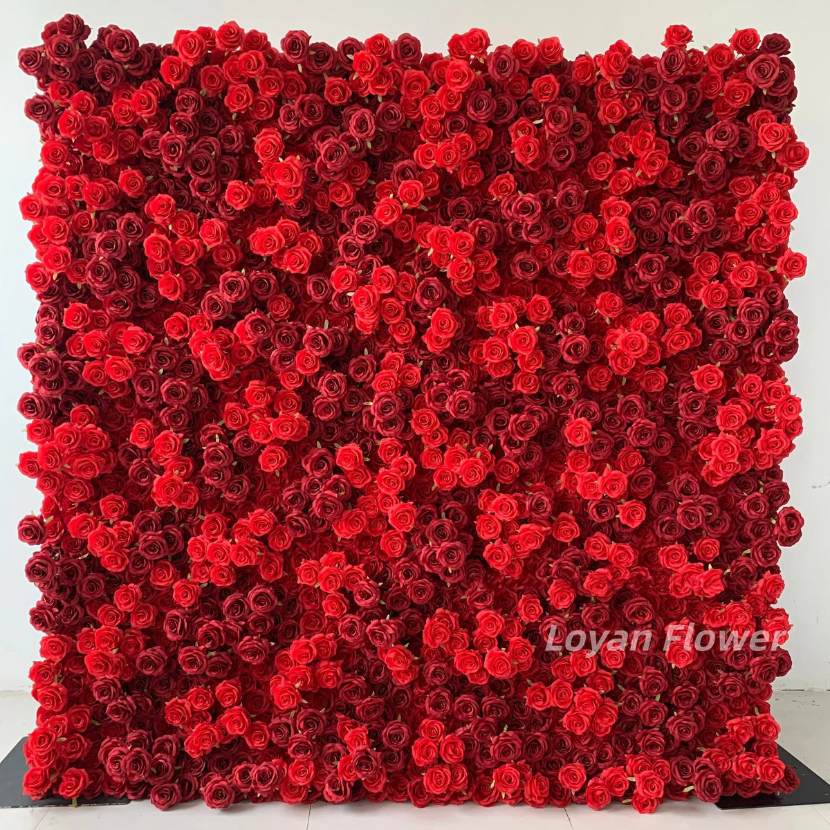 8ft X 8ft Floral Wall Panel Red Rose Flower Wall Backdrop Wedding Supplies 3D Style Silk Flower Decorations