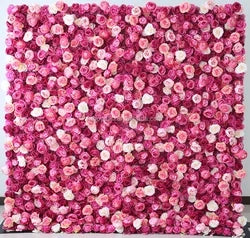 F198 Luxury Restaurant Wall Backdrop Decor Burgundy Flower Mat Artificial 3D 5D Red Faux Silk Rose Flower Wall for Wedding Event - 8ft x 8ft , 4ft x 8ft , 10ft x 8ft , or Custom / 33 flower wall