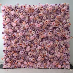 F198 Luxury Restaurant Wall Backdrop Decor Burgundy Flower Mat Artificial 3D 5D Red Faux Silk Rose Flower Wall for Wedding Event - 8ft x 8ft , 4ft x 8ft , 10ft x 8ft , or Custom / 75