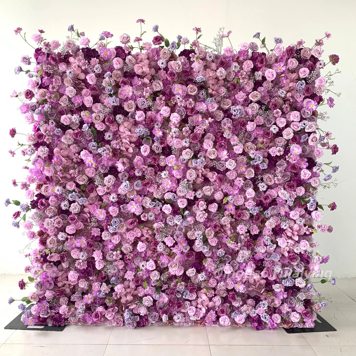 Customize Handmade Realistic 5D Roll Cloth Artificial Silk Rose Flower Wall Wedding Back School Eco-friendly Decor Panel