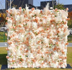 Luxury Rollable Silk Artificial Red Rose Flower Wall 8ft X 8ft Wedding Photography Backdrop Wholesale