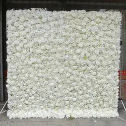 Wedding Party Event Decor  Flower Wall Panel  3D Roll up Fabric Cloth Artificial Silk Rose Flower Wall Backdrop - 1*1m   22