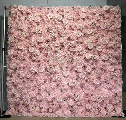 purple Flower Wall Oem Luxurious Beautiful Artificial Flowers Wall Panels Backdrop 8ft X 8ft Decoration for Wedding Party Home - 01 / 1m*1m(3.28ft*3.28ft)