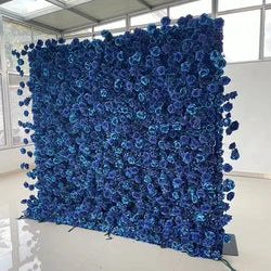 F198 Luxury Restaurant Wall Backdrop Decor Burgundy Flower Mat Artificial 3D 5D Red Faux Silk Rose Flower Wall for Wedding Event - 8ft x 8ft , 4ft x 8ft , 10ft x 8ft , or Custom / 71 flower wall