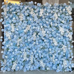 2x2M Flower Wall Panel 3D Silk Rose Floral Wall Decor for Wedding Home Decor Background Shop Party Photo Arrangement - A12 / 1x1 m (3.28x3.28ft)