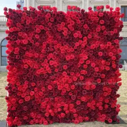 High Quality 3D Silk Floral Panel Custom 5D/8D Artificial Rose Flower Wall Wedding Christmas Graduation Stage Background - #14