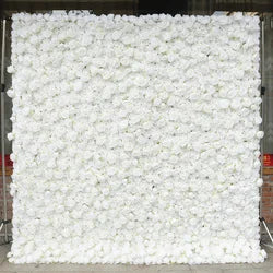 2x2M Flower Wall Panel 3D Silk Rose Floral Wall Decor for Wedding Home Decor Background Shop Party Photo Arrangement - A21 / 1x1 m (3.28x3.28ft)