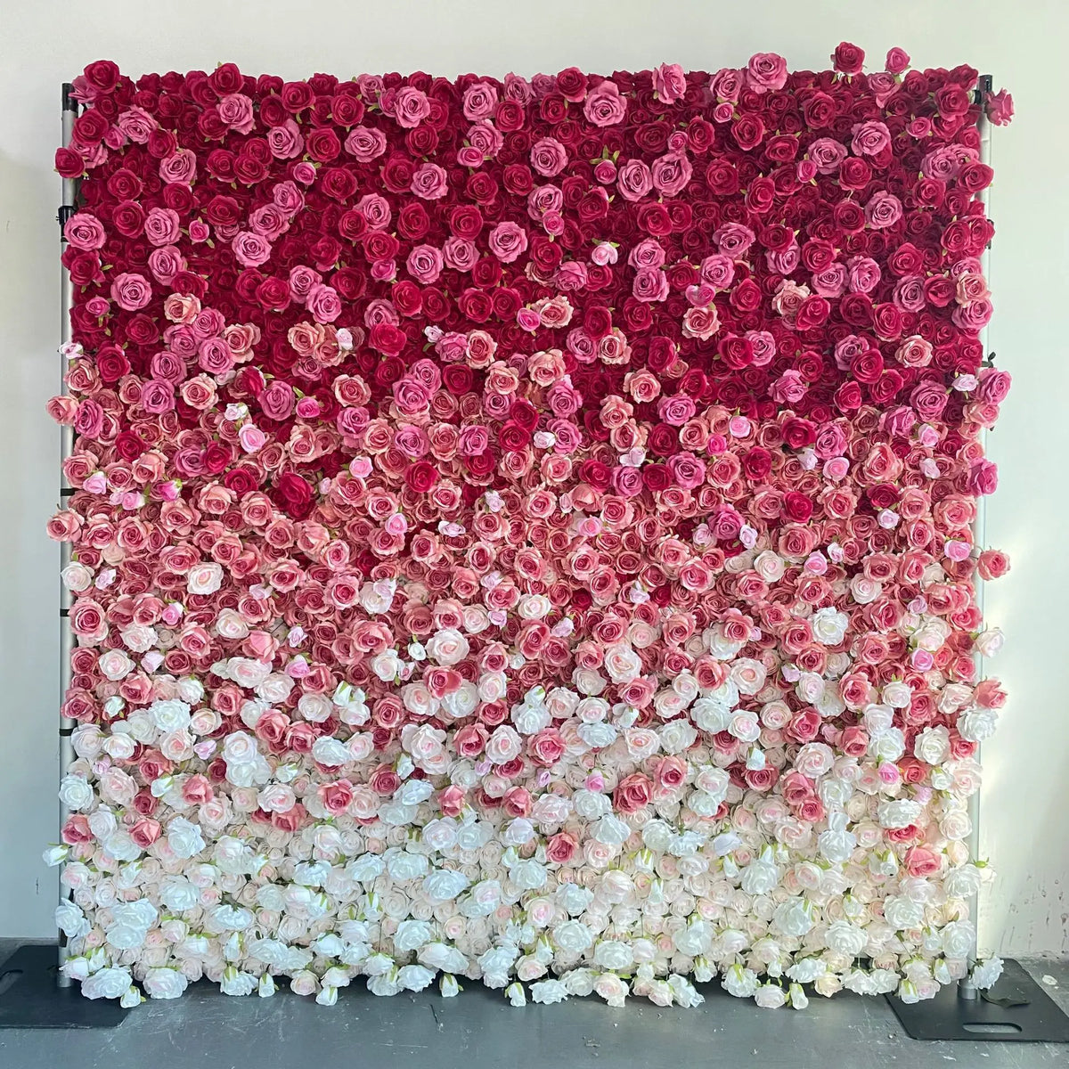 Alwaysbloom 5D Silk Artificial Rose Wall Gradient Flowers with Moisturizing Feel Wedding Wall Decorations Roll Model Gm020