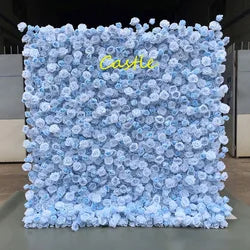 O-W011 8ft X 8ft  Roll up Cloth Flower Wall Backdrop Events Wedding Decor Artificial Flowers Wall Silk Rose Wall Flower Decor - 60cm x 40cm,8ft *8ft, 10ft*10ft / #054
