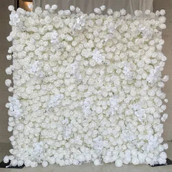 2x2M Flower Wall Panel 3D Silk Rose Floral Wall Decor for Wedding Home Decor Background Shop Party Photo Arrangement - A03 / 1x1 m (3.28x3.28ft)