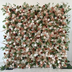 W-B040 New Flower Wall 5D Rolled up Backdrop Flower Wall Party Wedding Decorative Flowers Wall for Birthday Party - 8ft*8ft, 10ft*10ft, custome / FW681