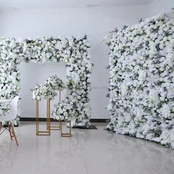 purple Flower Wall Oem Luxurious Beautiful Artificial Flowers Wall Panels Backdrop 8ft X 8ft Decoration for Wedding Party Home - 05 / 1m*1m(3.28ft*3.28ft)