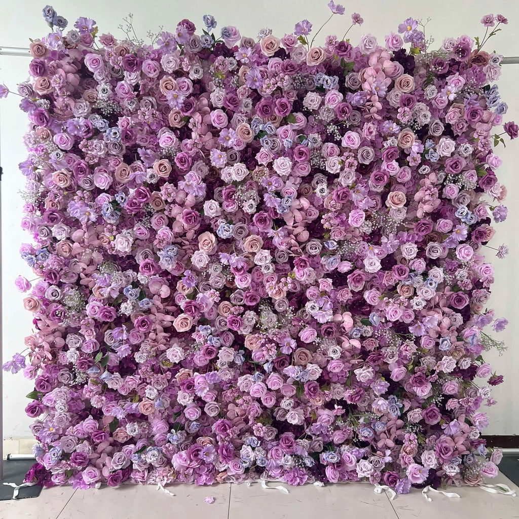 8x8ft Silk Handmade Rose Wall Artificial Flower 3D Wall Decor Roll Panel for Wedding Christmas Valentine's Day