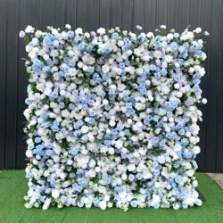 W-B041 New Purple Flower Wall 5D Rolled up Backdrop Flower Wall Party Wedding Decorative Flowers Wall for Birthday Party - 8ft*8ft, 10ft*10ft, custome / FW723