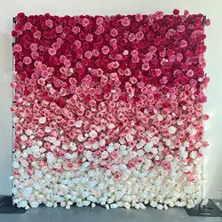 Alwaysbloom 5D Silk Artificial Rose Wall Gradient Flowers with Moisturizing Feel Wedding Wall Decorations Roll Model Gm020