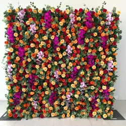 Customize Handmade Realistic 5D Roll Cloth Artificial Silk Rose Flower Wall Wedding Back School Eco-friendly Decor Panel - Medium / 9#