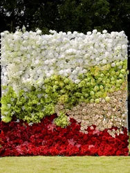 Wedding Party Event Decor  Flower Wall Panel  3D Roll up Fabric Cloth Artificial Silk Rose Flower Wall Backdrop - 1*1m   19