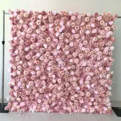 8x8ft Silk Handmade Rose Wall Artificial Flower 3D Wall Decor Roll Panel for Wedding Christmas Valentine's Day