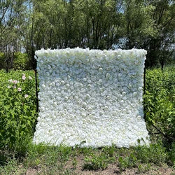 QYY Customized 3D Effects Mix Plant Flower Wall Mats Artificial Flowers Wall Rose Panel Decoration