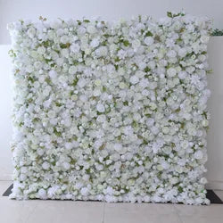 Modern Simple Style White 5D Artificial Flower Wall Outdoor Wedding Backdrop Professional Event Party Decoration Aisle Entrance