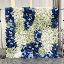 Floral Wall Panel White Flower Arch for Wedding Party Supplies 8ft X 8ft square Blue purple Artificial Flower Wall Backdrop - 3.3*3.3in / Red square meters-25