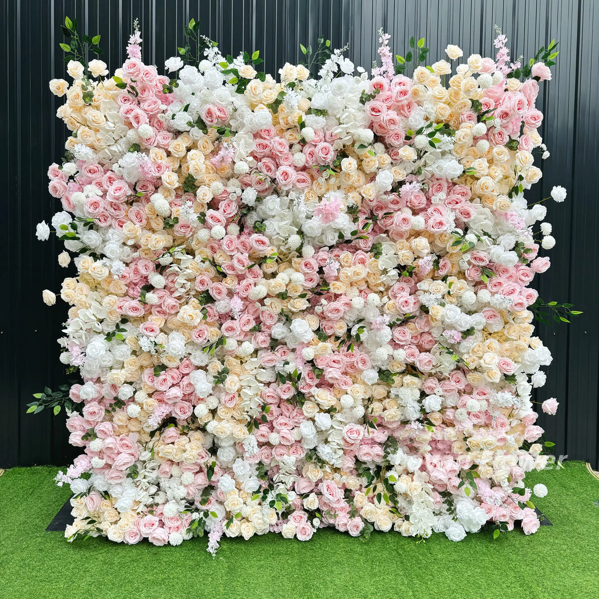Hot Selling 8ft X 8ft Colorful Artificial Flower Wall Panel Wedding Backdrop with Floral Arrangement