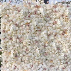 Floral Wall Panel White Flower Arch for Wedding Party Supplies 8ft X 8ft square Blue purple Artificial Flower Wall Backdrop - 3.3*3.3in / White square meters-1