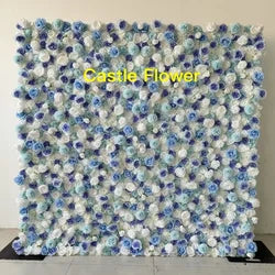 Custom OEM ODM Artificial Flower Wall 3D Mixed Silk Artificial Flowers Handmade Roll up Backdrop for Wedding Event Party Decor - 8ft*8ft, 10ft*10ft, Customized / FW719