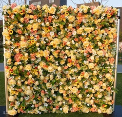 Luxury Rollable Silk Artificial Red Rose Flower Wall 8ft X 8ft Wedding Photography Backdrop Wholesale