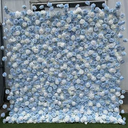 2x2M Flower Wall Panel 3D Silk Rose Floral Wall Decor for Wedding Home Decor Background Shop Party Photo Arrangement - A06 / 1x1 m (3.28x3.28ft)
