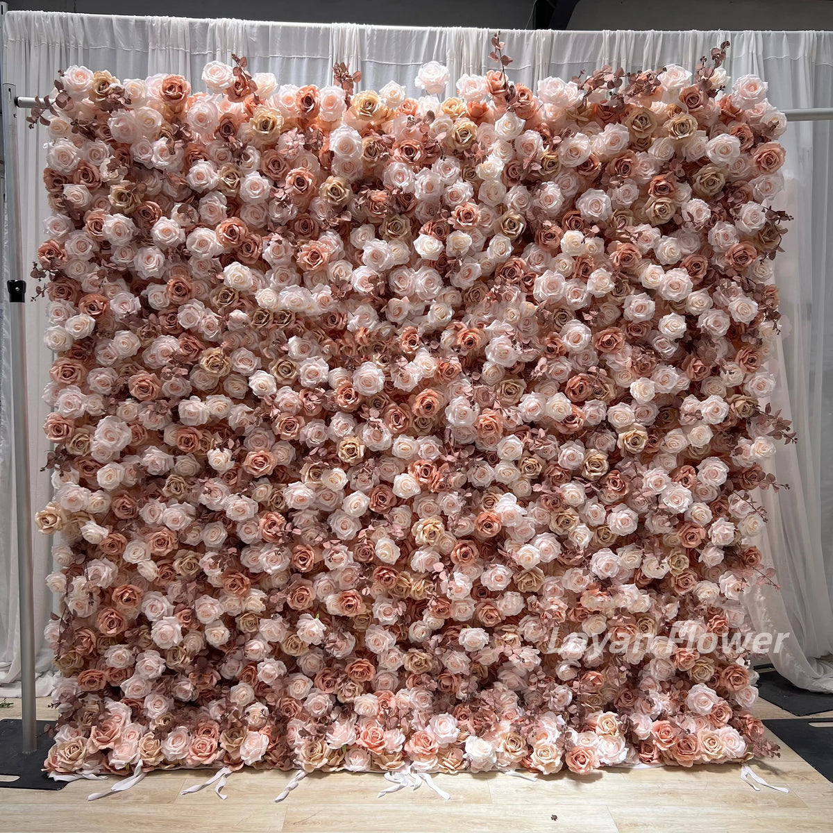 8ft X 8ft Floral Wall Panel Red Rose Flower Wall Backdrop Wedding Supplies 3D Style Silk Flower Decorations