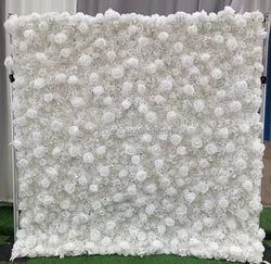 A01 Custom Pink White Floral Wall Panel Backdrop 3D 5D Roll up Zipper Fabric Artificial Silk Rose Flower Wall for Wedding Decor - #10 268-2