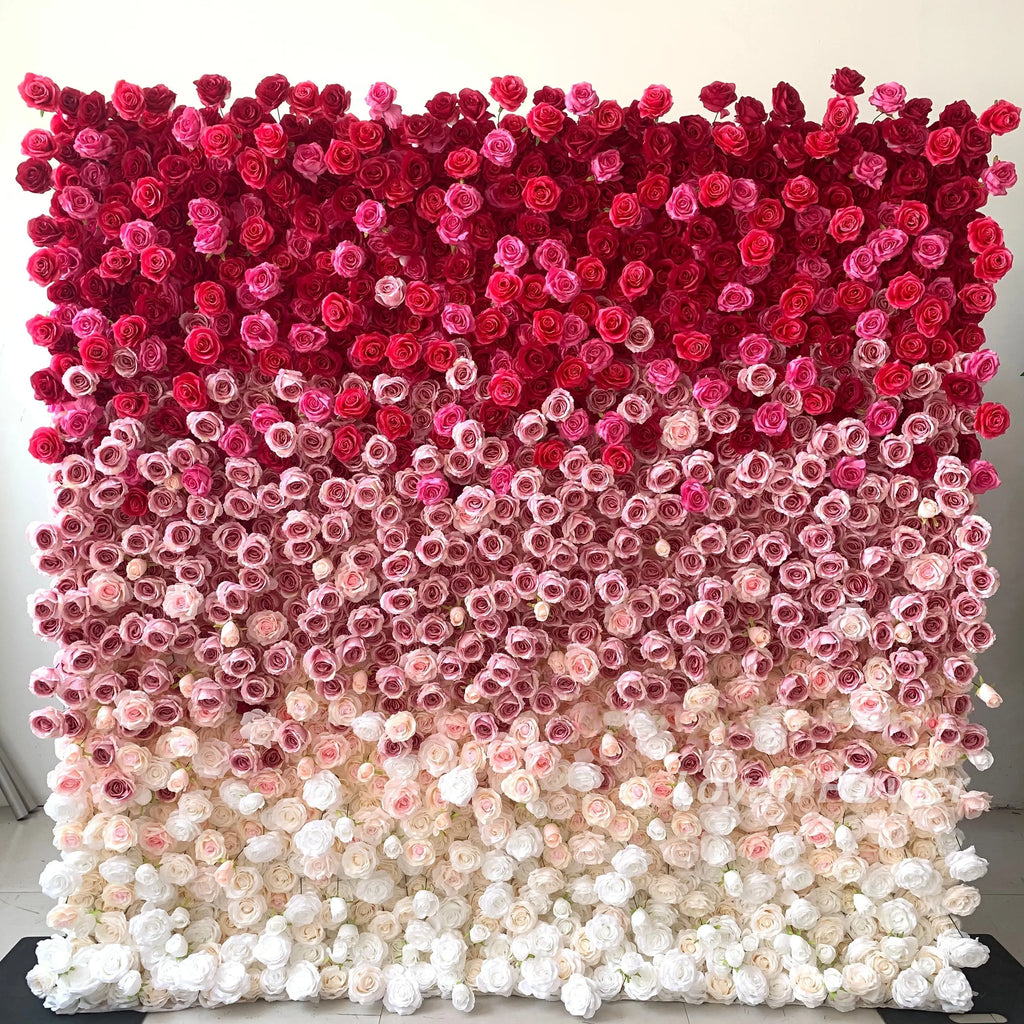 Hot Selling 8ft X 8ft Colorful Artificial Flower Wall Panel Wedding Backdrop with Floral Arrangement