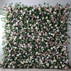 F198 Luxury Restaurant Wall Backdrop Decor Burgundy Flower Mat Artificial 3D 5D Red Faux Silk Rose Flower Wall for Wedding Event - 8ft x 8ft , 4ft x 8ft , 10ft x 8ft , or Custom / 35 flower wall