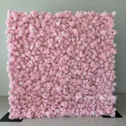 8x8ft Eco-Friendly Modern Wedding Backdrop Decor Pink Floral 3D Roll up Artificial Silk Rose Flower Wall Panel for Party Events - 100x100cm(39.37x39.37in) / 15#