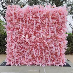 Wholesale Artificial Flower Wall 8ft X 8ft White Roll up Flower Wall Panel Silk Rose Wall Backdrop for Wedding Decoration