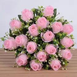 Custom 3d/5d Cloth Flower Wall Wedding Artificial Silk Rose Flower Wall Panel Backdrop Decorative Artificial Flower Wall - Small / NO.1