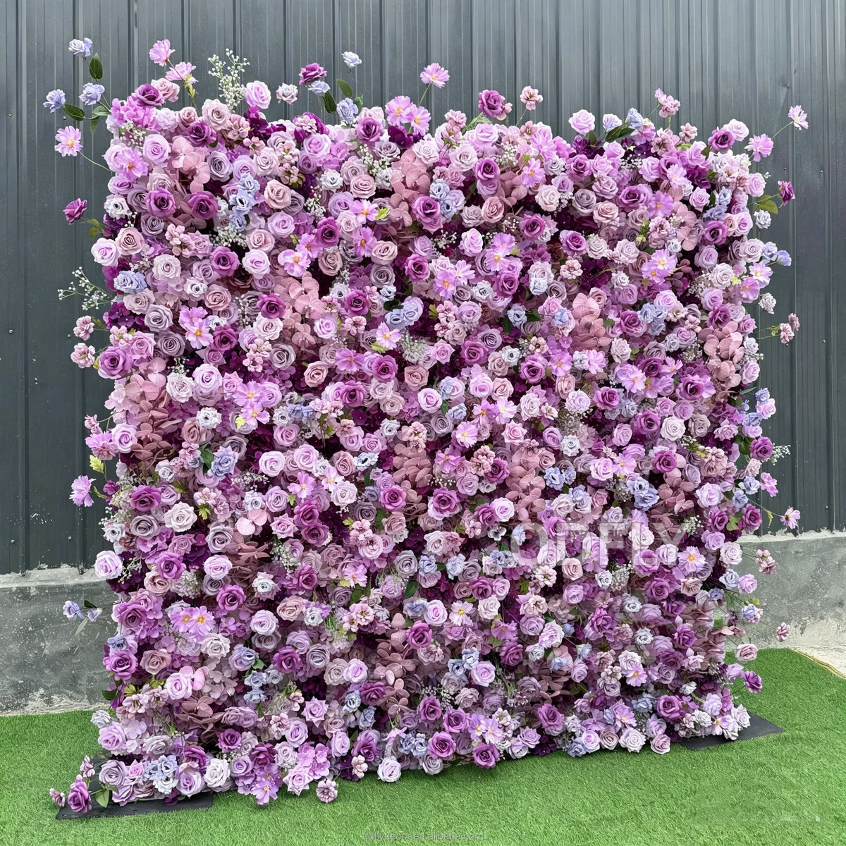 8x8ft Silk Handmade Rose Wall Artificial Flower 3D Wall Decor Roll Panel for Wedding Christmas Valentine's Day