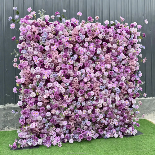 8x8ft Silk Handmade Rose Wall Artificial Flower 3D Wall Decor Roll Panel for Wedding Christmas Valentine's Day