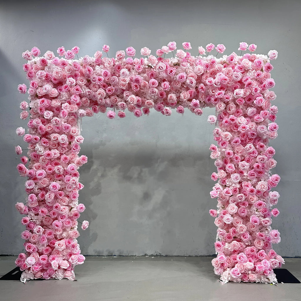 8x8 ft Silk Flower Wall Panel Square Artificial Floral Backdrop for Wedding Hotel Banquet Event Decoration