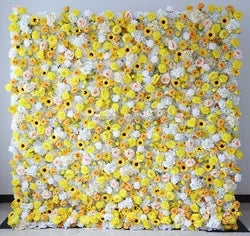 A01 Custom Pink White Floral Wall Panel Backdrop 3D 5D Roll up Zipper Fabric Artificial Silk Rose Flower Wall for Wedding Decor - #27 374