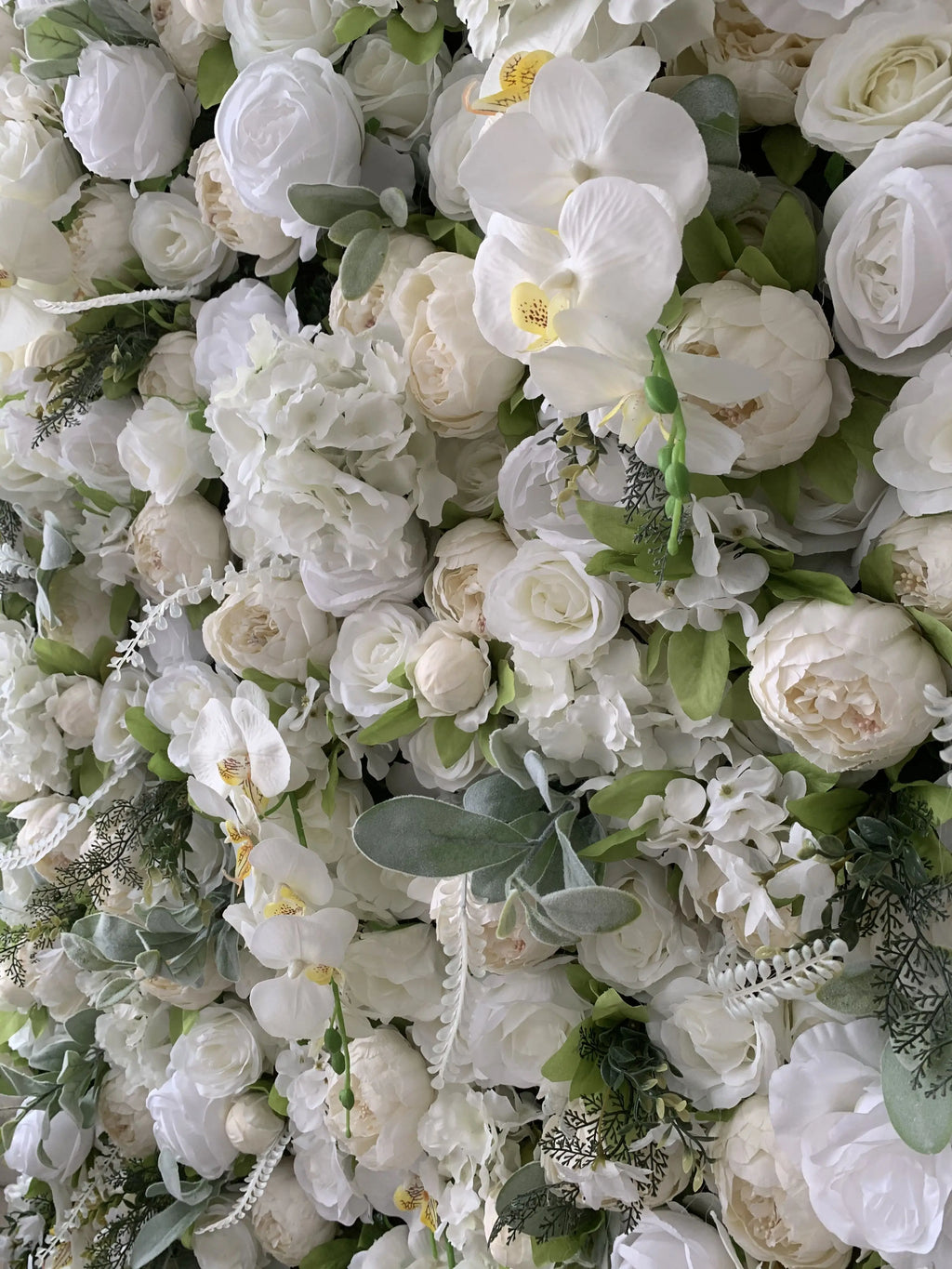 Custom Flower Wall 5D 3D White Roll up Cloth Wedding Decor Artificial Silk Rose Flower Panel Backdrop Flower Wall