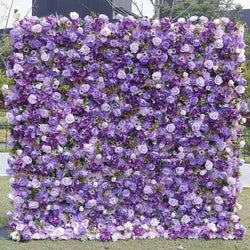 Custom Size Elegant Silk Artificial Floral Backdrop Wall Rose Flower Wall for Wedding Valentine's Day Christmas Party Event