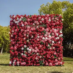 Alwaysbloom 5D Silk Artificial Rose Wall Gradient Flowers with Moisturizing Feel Wedding Wall Decorations Roll Model Gm020 - Standard / 11 m-17